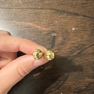 Hammered Brass Stud Earrings
